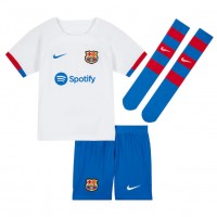Camiseta Barcelona Ferran Torres #7 Segunda Equipación Replica 2023-24 para niños mangas cortas (+ Pantalones cortos)